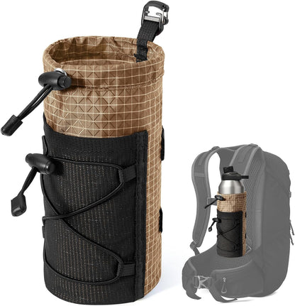 Large Water Bottle Holder Pouch Bag, Backpack Water Bottle Holder Mesh Bag Carrier Fits for 10-32oz Bottles, Heavy-Duty Water Bottles Holder Accessories for Hiking, Sports, Travel, Outdoor