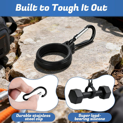Water Bottle Clip with Carabiner, Compatible with Owala Freesip Twist 18oz/24oz, Durable Silicone Small Mouth Secure Hanging Water Bottle Holder Handle for Outdoor Hiking, Climbing, Camping