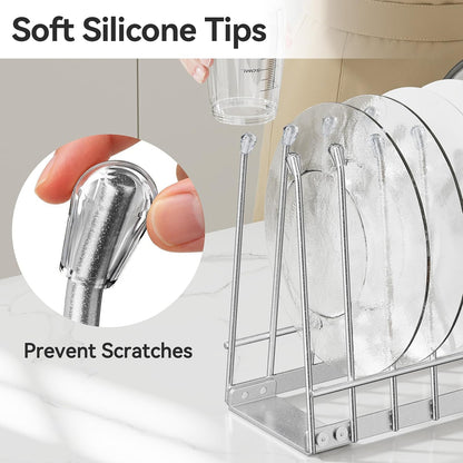 Plastic Bag Drying Rack, Metal Reusable Silicone Ziplock Bag & Bottle Drying Stand, Lerine Drying Rack Kitchen Organizer, Silver