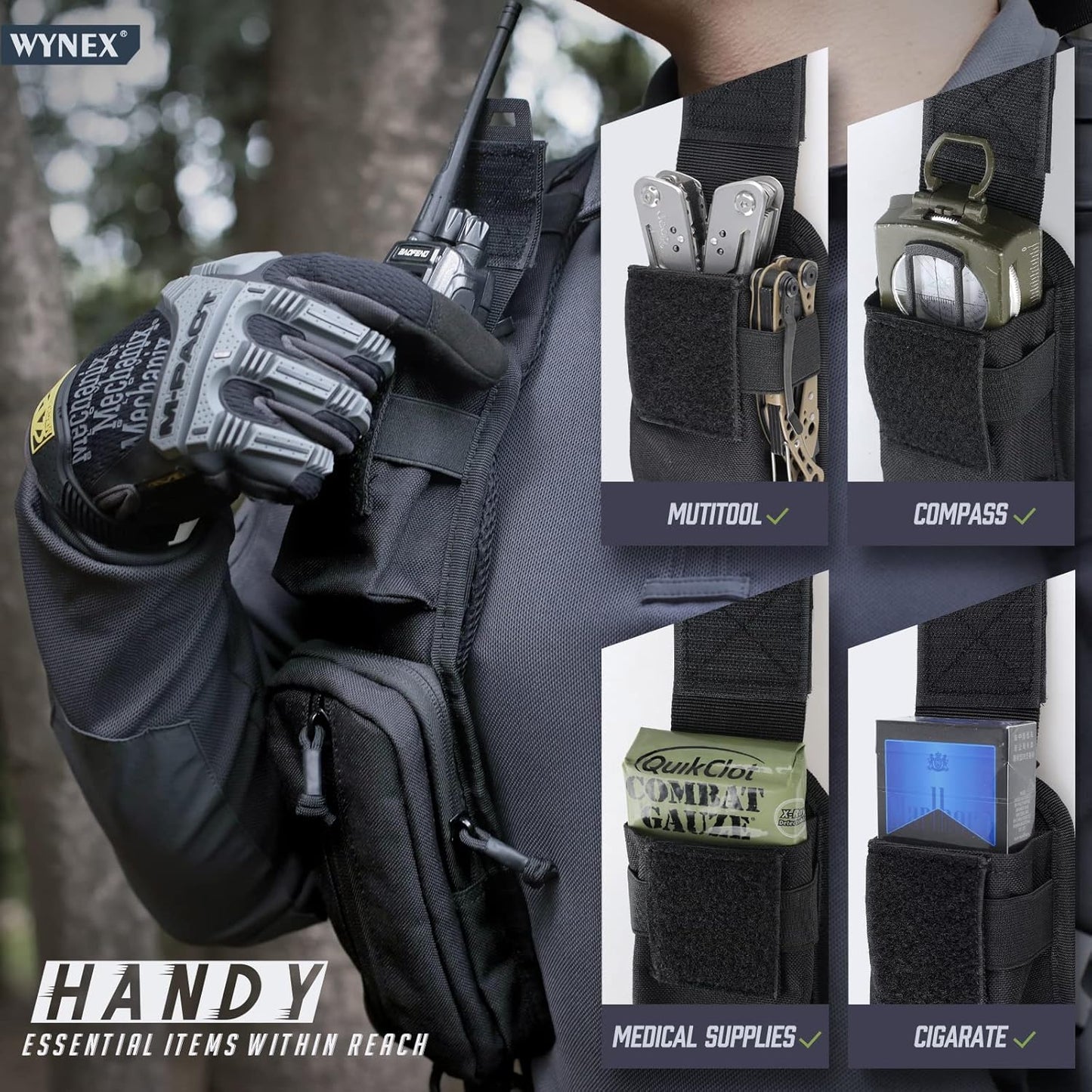 WYNEX Molle Tactical Pouches of Water Bottle Pouch Version, Tactical Accessories Backpack Strap Pouch Water Bottle Carrier Holder Molle Accessories for Backpacks