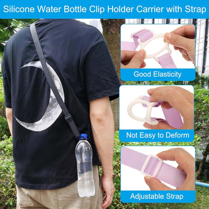 PATIKIL Water Bottle Lanyard, Adjustable Holder Shoulder Strap with Ring Buckle Carrier Clips for Walk Outdoor