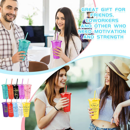 Uiifan 30 Pcs Christian Gifts Cups Bulk for Women, 24oz Bible Verse Christian Tumblers with Lids and Straw, Religious Church Gifts for Mother's Day (Fresh Color,Bible)