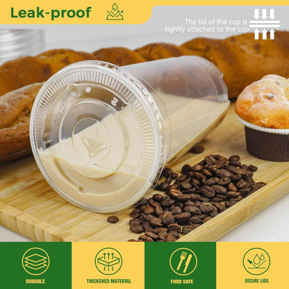Charmount 32 oz Clear Plastic Cups with Lids and Jumbo Boba Straws, Disposable To Go Cups for Iced Coffee, Milkshake, Smoothies, Boba Milk Tea, Matcha Latte – 25 Sets