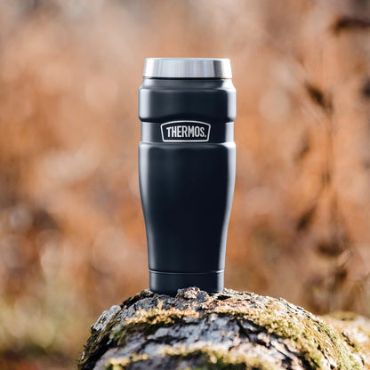 THERMOS Stainless King Vacuum-Insulated Stainless Steel Tumbler - 16oz, Midnight Blue - Insulated Coffee Tumbler for Hot & Cold Drinks - Leak-Proof & Sweat-Proof for Commuting & Traveling