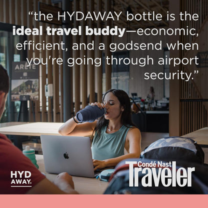 HYDAWAY 25oz Collapsible Travel Water Bottle - BPA-Free, Leakproof, Lightweight, Space-Saving - Perfect for Hiking, Travel, and All-Day Hydration