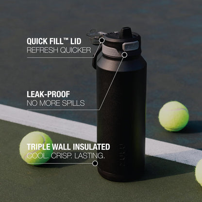 ZULU Powerfill Pro 32oz Stainless Steel Water Bottle with Quick Fill Lid, Triple Walled Vacuum Insulated Metal, Leak Proof Locking Lid, Sip and Chug, Reusable BPA Free, High Tide