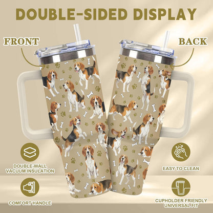 Beagle Gifts for Women Men, 40oz Stainless Steel Insulated Tumbler Travel Cup Mug, Funny and Unique Beagle Gifts for Dog Lover - Colors B