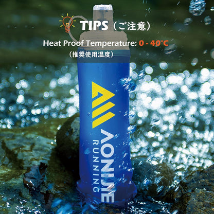 TRIWONDER Handheld Water Bottle for Running, Quick Grip Chill 17 oz Handheld Soft Water Bottle with Hand Strap Hydration Pack, BPA Sport Soft Flask (Blue)