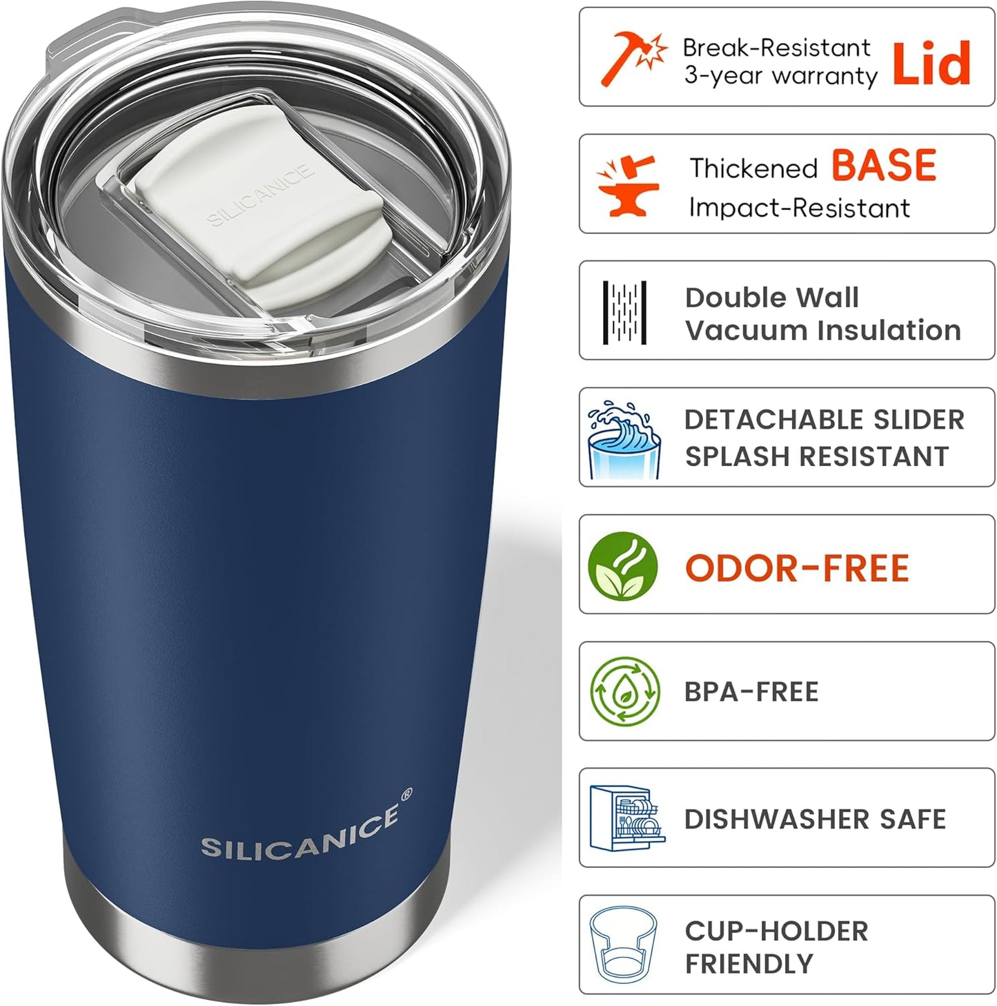 20oz Hygienic Insulated Tumbler — 100% Leakproof Lid with Removable Spout & Straw, Reinforced Vacuum-Protection Base, Cup Holder Friendly, for Iced Coffee, Smoothie/Water on the Go - Pink Sand