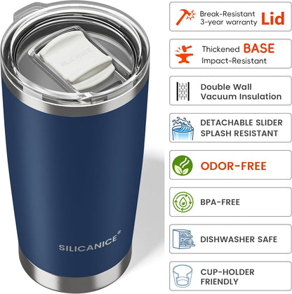 20oz Hygienic Insulated Tumbler — 100% Leakproof Lid with Removable Spout & Straw, Reinforced Vacuum-Protection Base, Cup Holder Friendly, for Iced Coffee, Smoothie/Water on the Go - Pink Sand