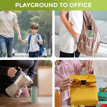 【Upgraded】Exllena Small Insulated Water Bottle 12 oz/350ml– Mini Insulated Water Bottle for Hot & Cold Drinks, Perfect Small Water Bottle for Travel, Purse...(Greyish Blue)