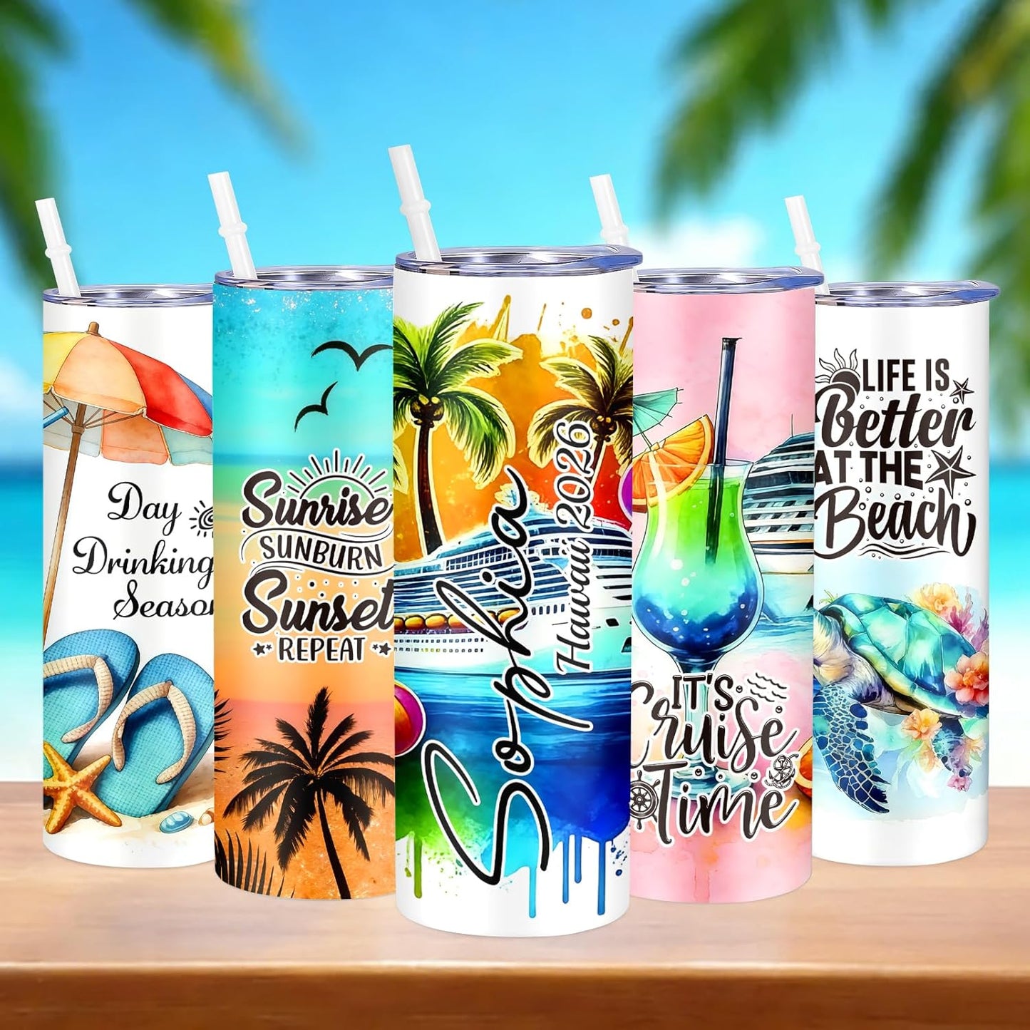 Girl Trip Gifts for Women, Personalized Girls Trip Tumblers with Name Text, Custom Beach Tumbler, Road Trips Vacation Cruise Cup with Lid and Straw, Bachelorette Party Girl Weekend Gift For Friend