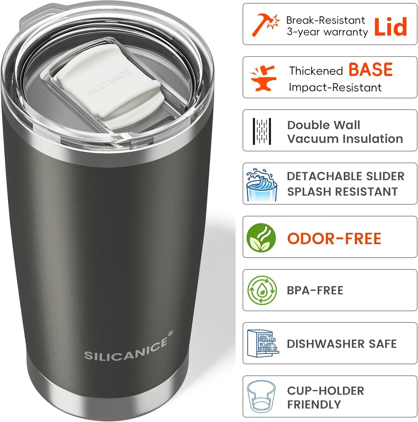 20oz Hygienic Insulated Tumbler — 100% Leakproof Lid with Removable Spout & Straw, Reinforced Vacuum-Protection Base, Cup Holder Friendly, for Iced Coffee, Smoothie/Water on the Go - Pink Sand