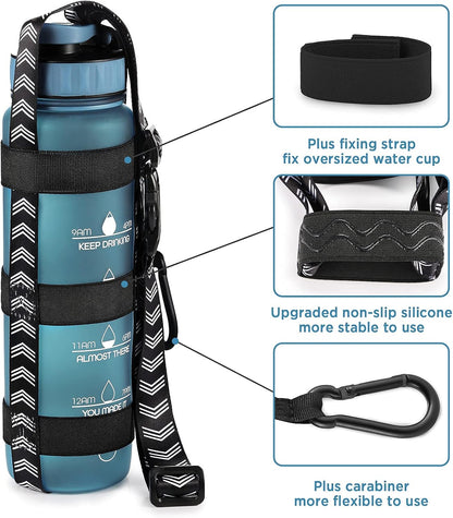 EasyAcc Water Bottle Holder Strap Sling, for Owala FreeSip 24 32 40 oz, Hydro Flask, Cirkul, Yeti, Stanley Flip, Universal Water Bottles, with Carabiner, for Walking Curise Travel (Bottle Excluded)