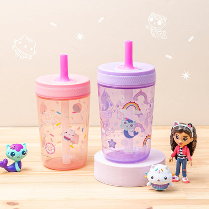 Zak Designs 15oz Bluey Kelso Tumbler Set, Leak-Proof Screw-On Lid with Straw Made of Durable Plastic and Silicone, Perfect Bundle for Kids, 2 Count (Pack of 1) - Colors B