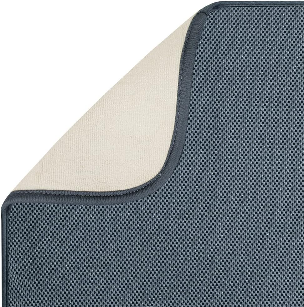 iDesign iDry Fabric Mini Kitchen Countertop Absorbent Dish Drying Mat , 18" x 9" - Black