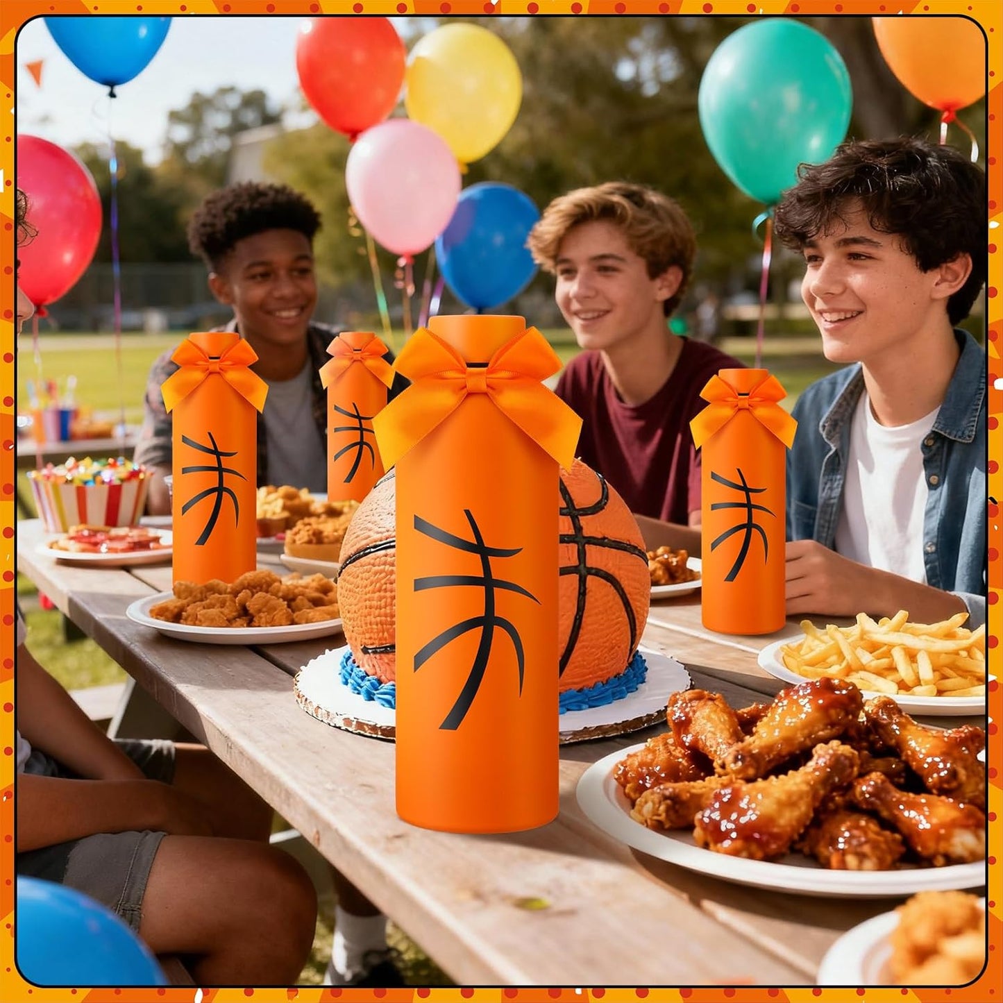 6 Pcs Softball Team Gifts Water Bottles Bulk 17 oz Softball Party Favors Decorations Stainless Steel Sports Tumblers with Bow Vacuum Insulated Reusable Leakproof Bottles for Birthday Father