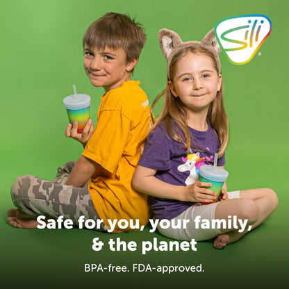 Silipint 8oz Silicone Tumbler with Straw and Lid – Unbreakable, BPA Free, Non-Toxic, Dishwasher, Microwave, Freezer Safe Tumbler Cup – Drinkware for Juice, Smoothies, Coffee (Cool Berry Crush)