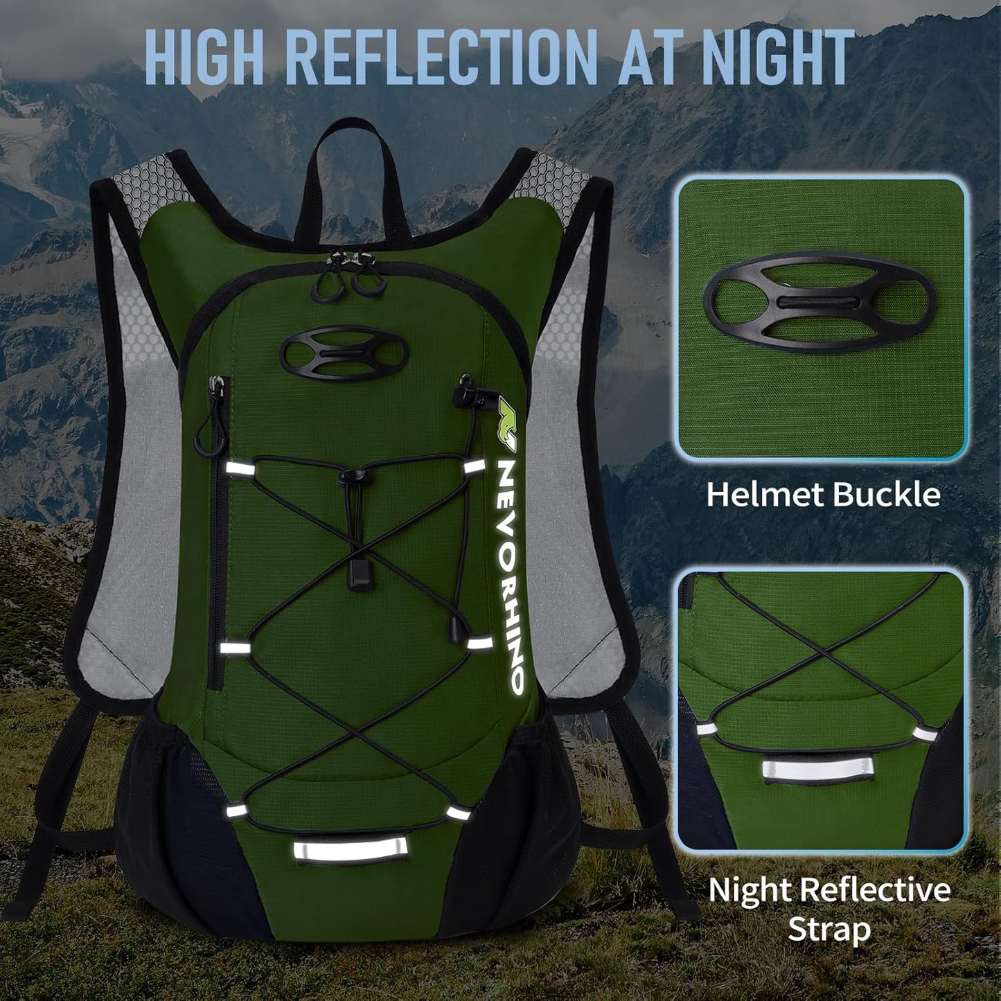 Lightweight Hydration Backpack, Running Backpack with 2L Water Bladder, Hydro Water Daypack for Cycling Hiking Rave for Men Women