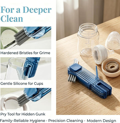 3 in 1 Cup Lid Gap Cleaning Brush Set, Multifunctional Insulation Bottle Cleaning Tools, Mutipurpose Tiny Silicone Cup Holder Cleaner, Home Kitchen Cleaning Tools