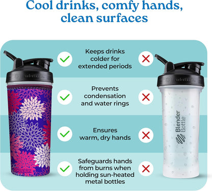 24-30oz 750ml Water Bottle Carrier with Shoulder Strap, Water Bottle Insulator - Midnight Mums
