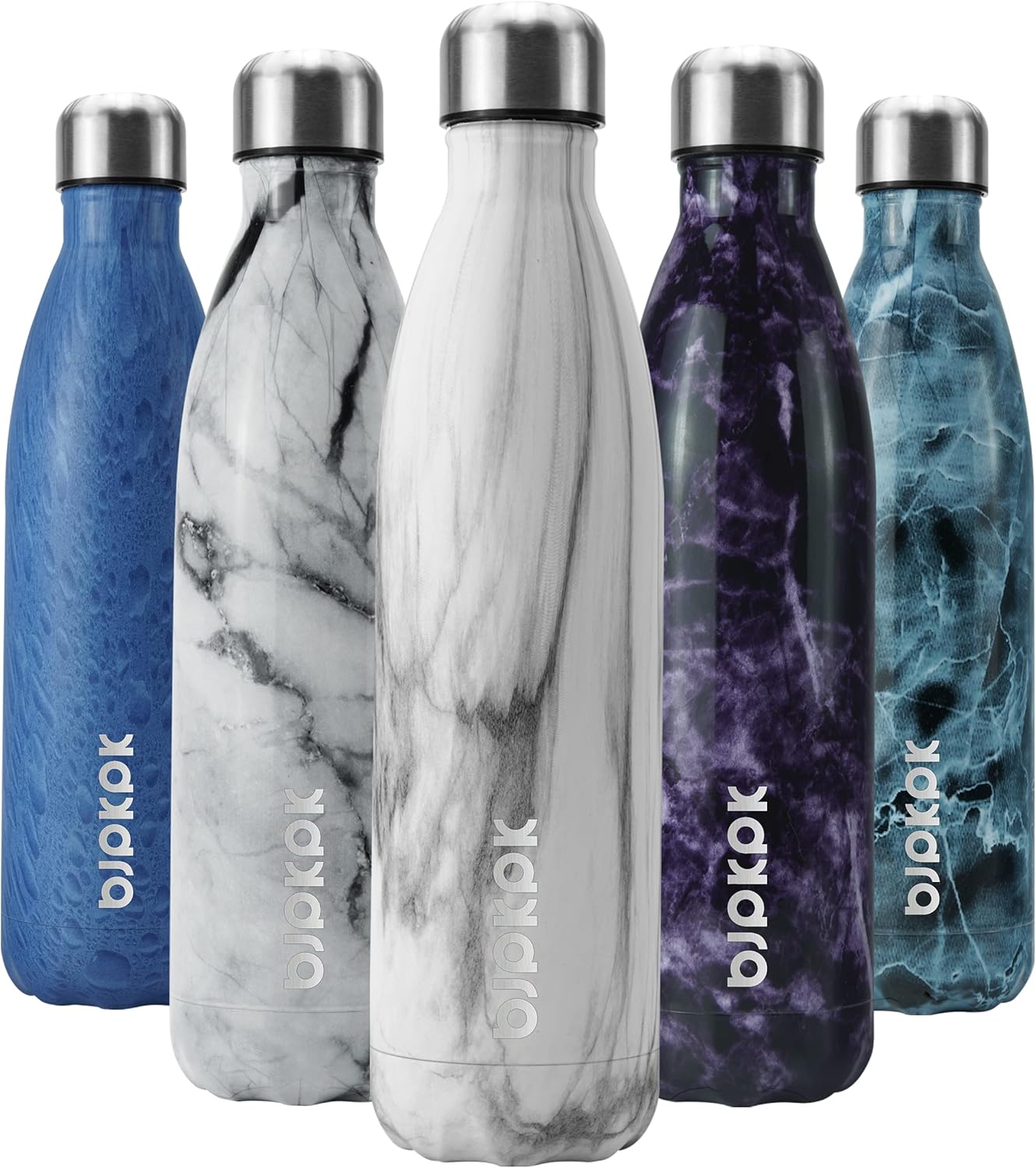 BJPKPK Insulated Water Bottle 12oz Small Stainless Steel Water Bottles Reusable Metal Thermal Keep Cold and Hot,Dreamy Purple - Colors A
