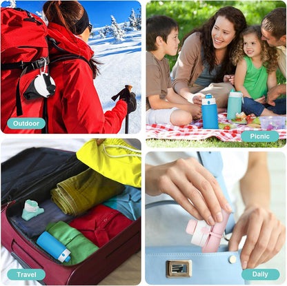 PLTCAT Collapsible Water Bottle, 19oz Foldable Bottle BPA Free Reusable Lightweight Leak-Proof Travel Silicone Water Bottle for Travel, Gym, Hiking, Office, Camping