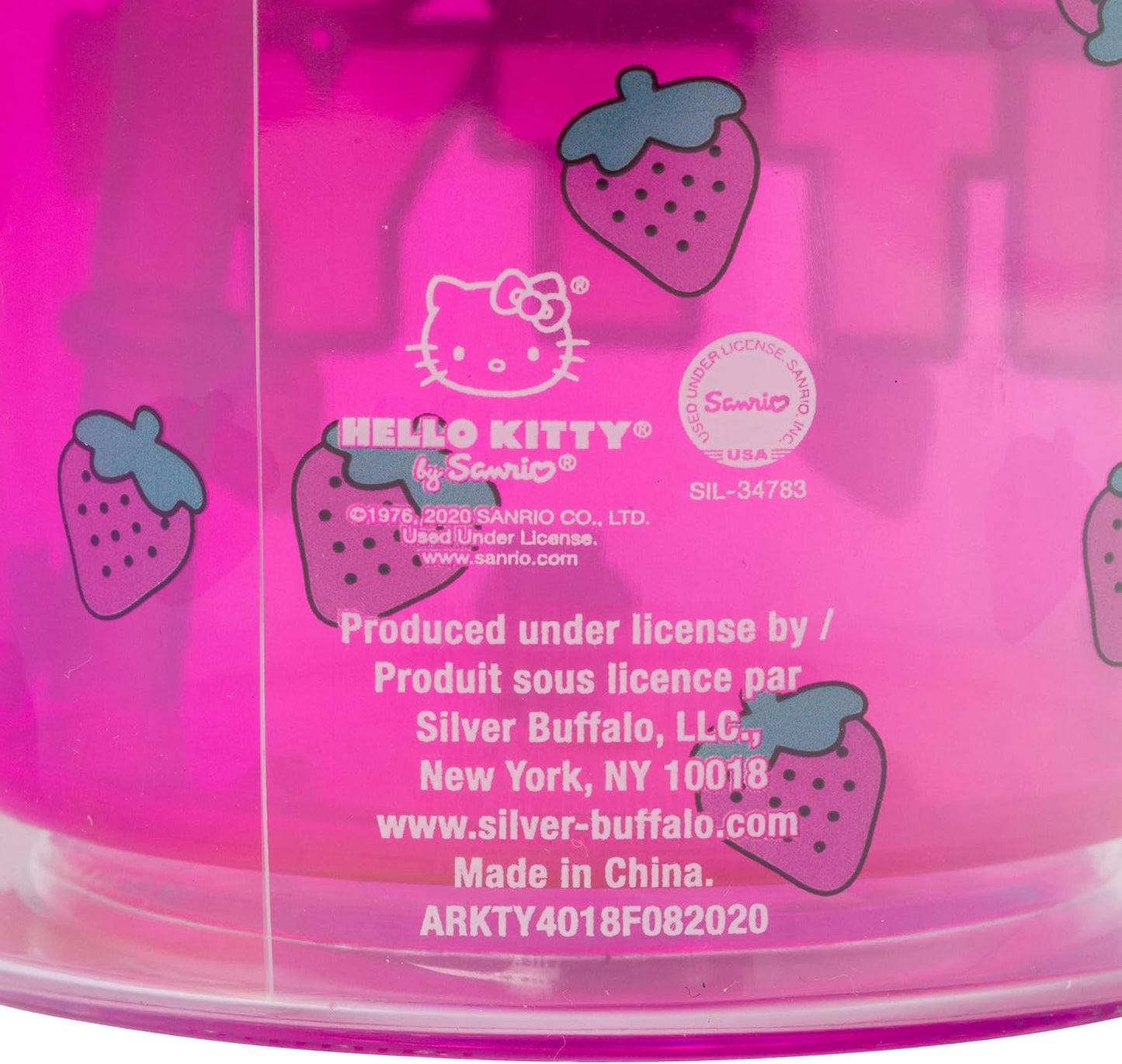 Silver Buffalo Sanrio Hello Kitty Milk Carton Pattern Plastic Boba Tumbler w Lid and Wide Straw, 24 Ounces