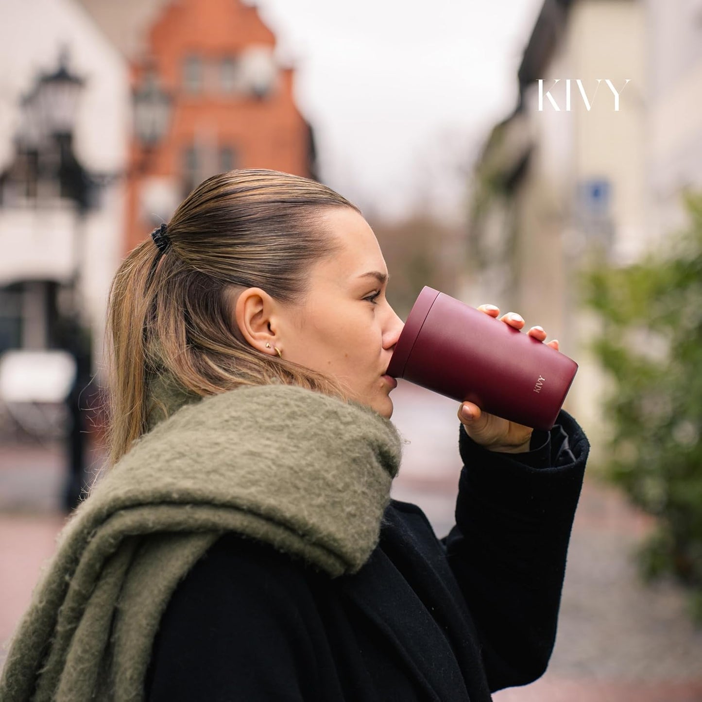 KIVY Travel Coffee Mug Tumbler [24h Cold | 6h Hot] Insulated Coffee Tumbler Stainless Steel - Leak Proof Coffee Travel Mug - 12oz Insulated cup to go for hot & cold drinks - Cups for Women & Men