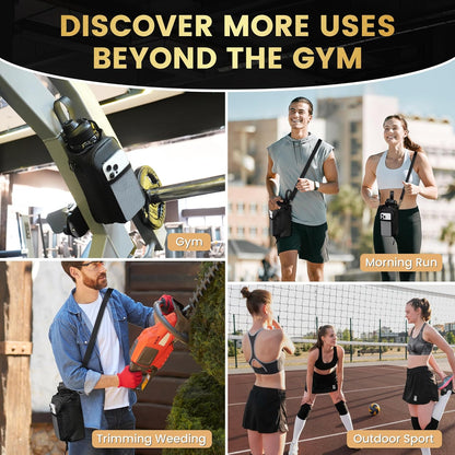 Balency Magnetic Gym Bag for Men, Magnetic Gym Water Bottle Bag, Water Bottle Holder with Phone Pockets, Powerful Magnet Gym Pouch, Magnet Crossbody Bags, Gym Accessories for Women