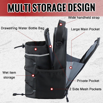 Magnetic Gym Bag for Men and Women, Water Bottle Holder, Gym Pouch with Shoulder Strap for Travel, Sports, Work, Fitness (Strap)