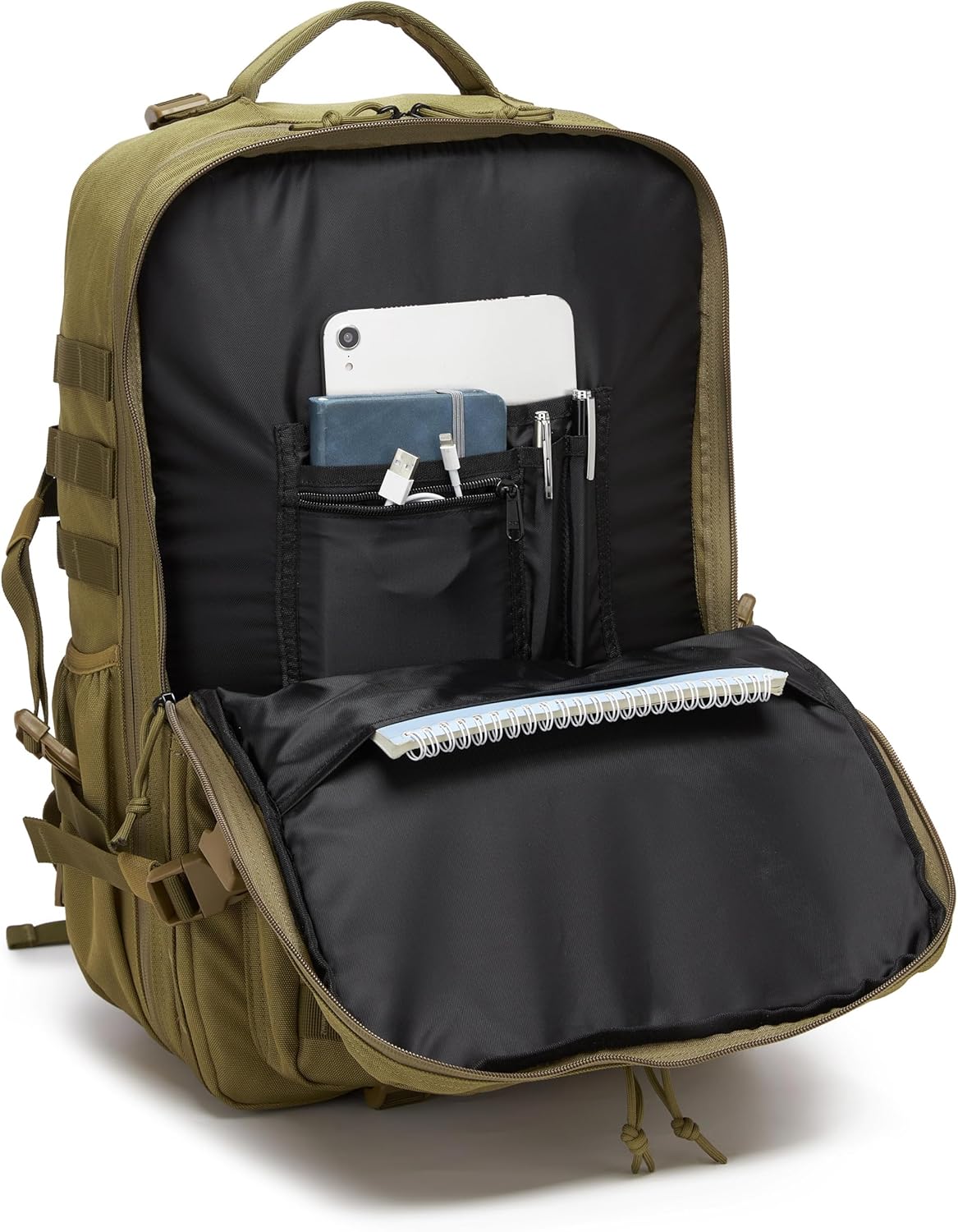 Wotony Military Tactical Backpack for Men Waterproof Daypack 3 Day Assault Pack Molle Bag with Water Bottle Holder