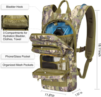 NOOLA Hydration Backpack with 3L TPU Water Bladder, Tactical Molle Water Backpack for Men Women, Hydration Pack for Hiking, Biking, Running and Climbing