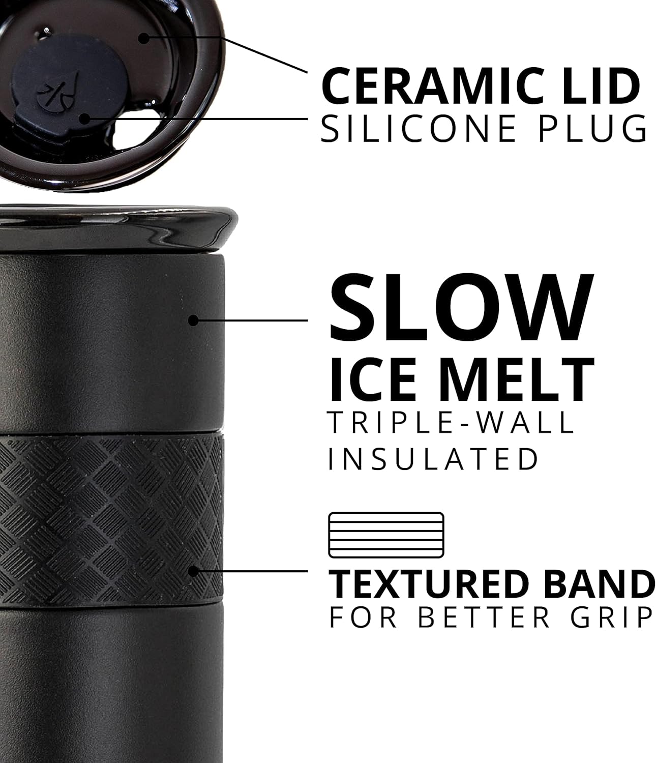 Elemental Artisan Insulated Tumbler, Triple Wall Coffee Travel Mug, Reusable Stainless Steel Coffee Tumbler with Ceramic Lid, Thermal Coffee Cups for Hot (6 Hrs) & Cold (18 Hrs), 16oz - Forest Green