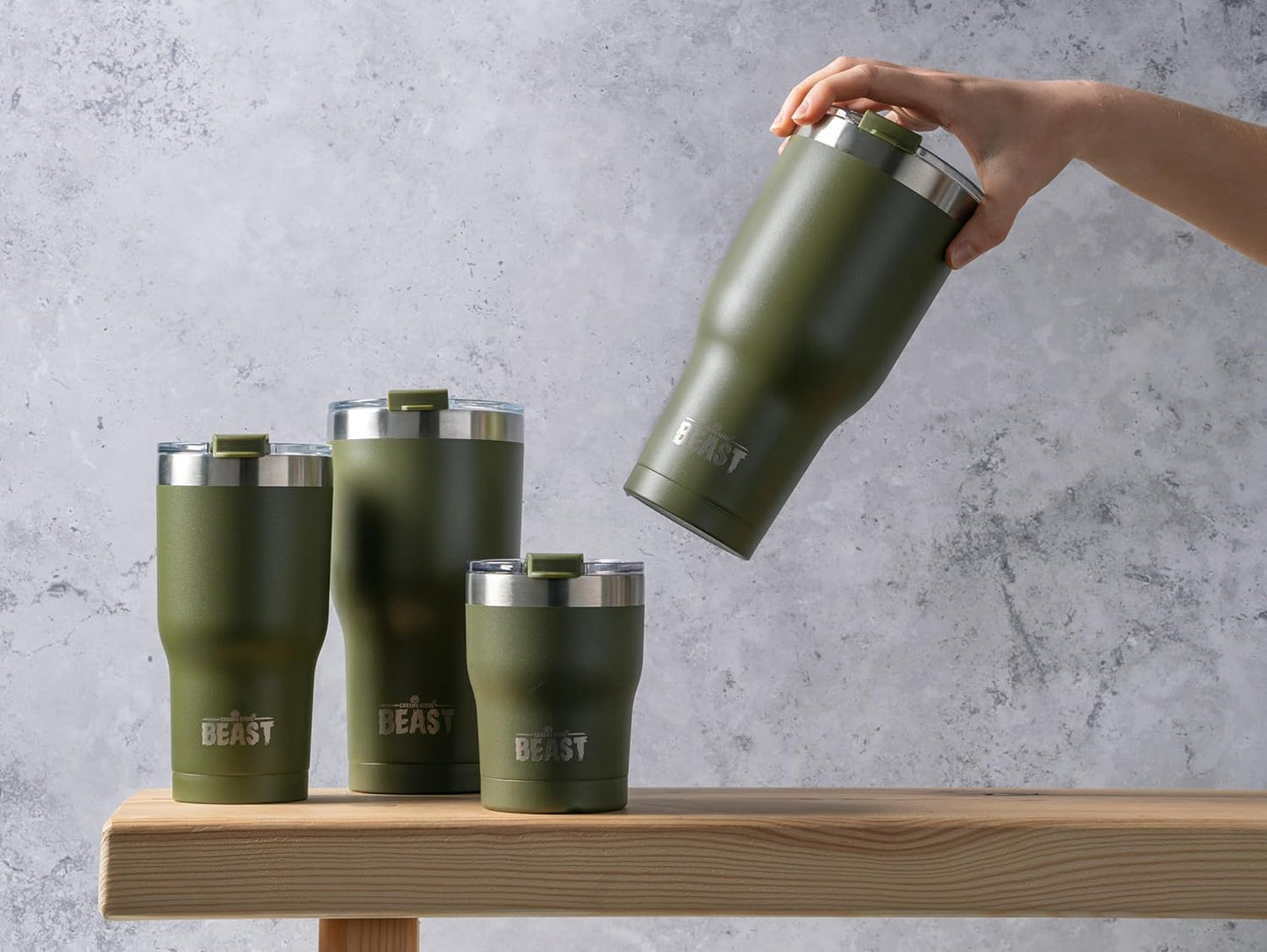 Beast 10 oz Tumbler Stainless Steel Vacuum Insulated Coffee Ice Cup Double Wall Travel Flask (Arctic White)