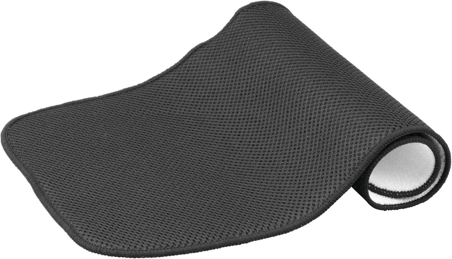 iDesign iDry Fabric Mini Kitchen Countertop Absorbent Dish Drying Mat , 18" x 9" - Black