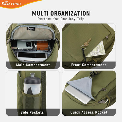 SKYSPER Sling Bag RFID Cross Body Bag Recycled Crossbody Backpack Travel Daypack