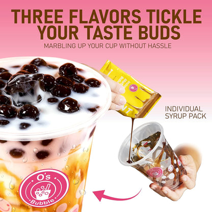 O's Bubble Boba Tea Kit - Bubble Tea Kit - All in One Boba Kit - Boba Kit for Kids - 6 Servings Includes Cups, Straws, Stirrer (Party Kit Variety Pack Upgrade) (Mixed Fruit)