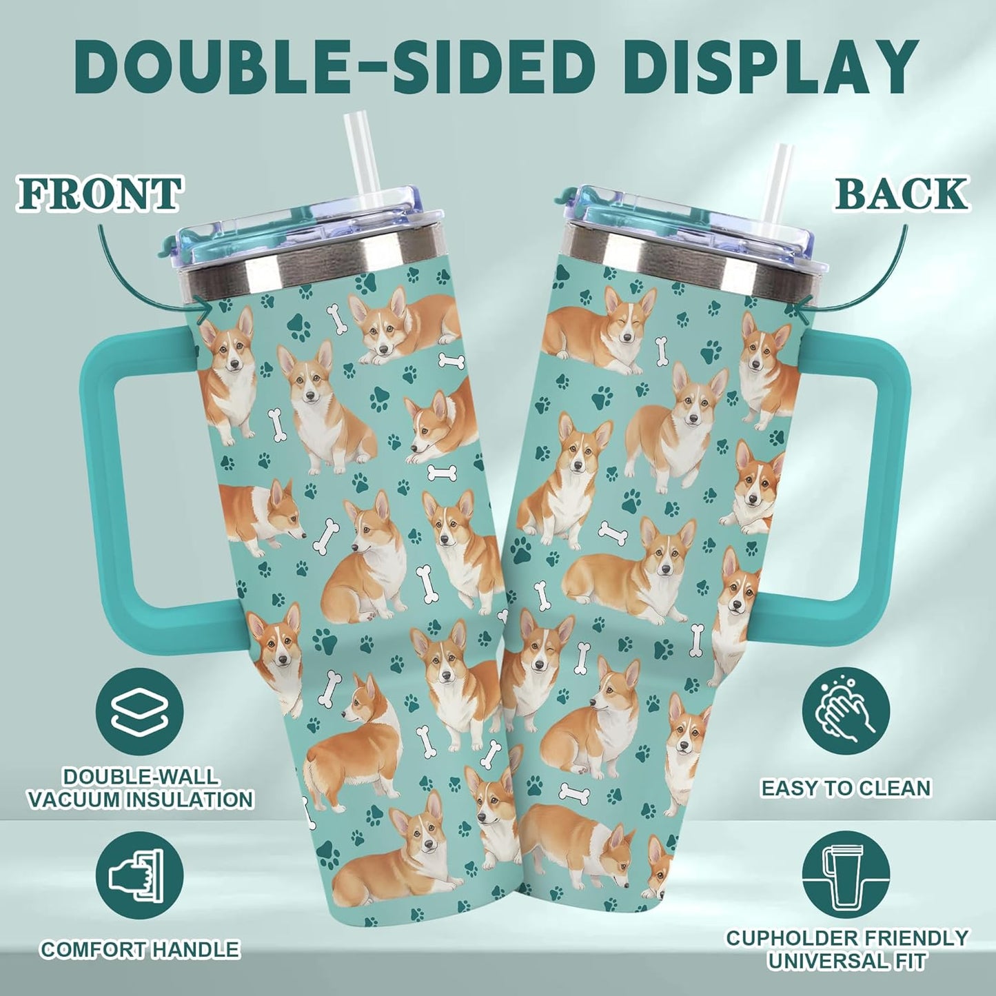 Beagle Gifts for Women Men, 40oz Stainless Steel Insulated Tumbler Travel Cup Mug, Funny and Unique Beagle Gifts for Dog Lover - Colors B