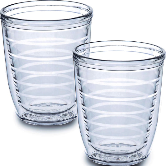 Homestead Choice 16oz Insulated Tumblers Plastic Keeps Drinks Cold & Hot, 4pack Double Walled Clear Insulated Drinking Glasses Cup, BPA-Free, Reusable, Camping, Travel, Kitchen, Party