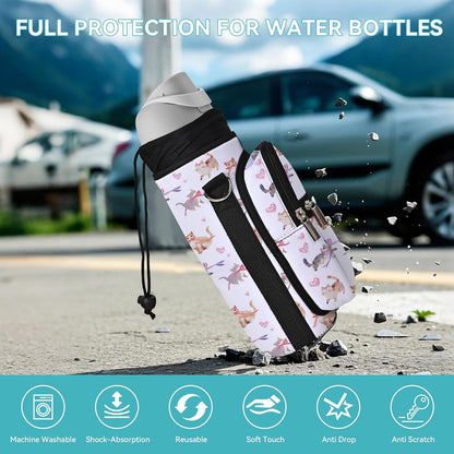 AUPET Water Bottle Sling Bag Sleeve Holder Carrier 25/32/40/64 oz,Insulated Crossbody Water Bottle Case Cover with Strap and Pockets for Men/Women Walking Hiking