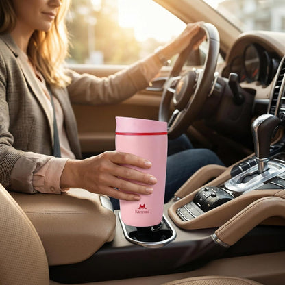12 oz coffee tumbler Insulated coffee mug with lid Slider Insulated Stainless Steel Coffee Tumbler, Travel Mug for Hot and Iced Beverages insulated travel coffee mug (pink)