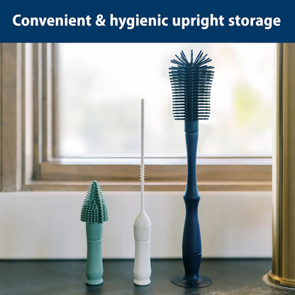 Dr. Brown's Silicone Cleaning Brush Set with Bottle, Spout, and Straw Brush, 3 Brushes to Clean Baby Bottles, Spouts, Nipples, and Straws, BPA Free – 3-Pack