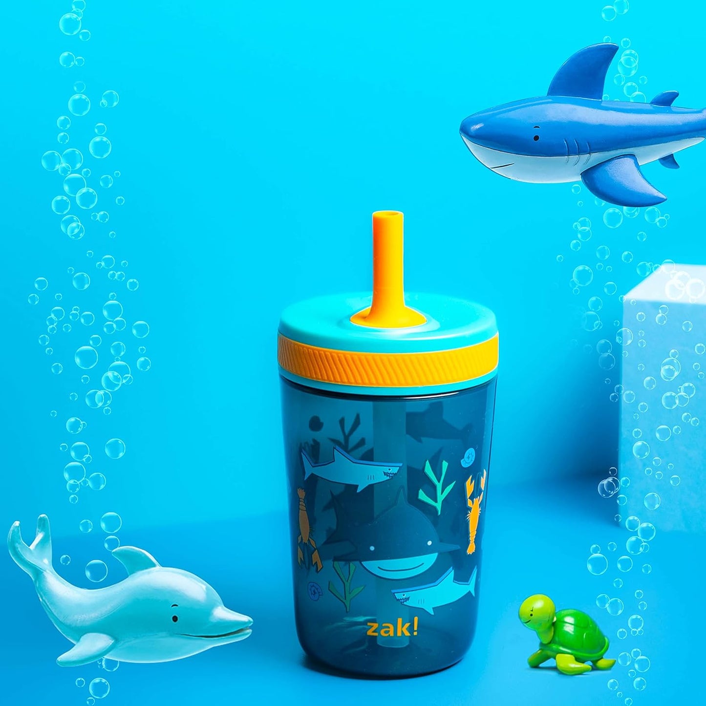 Zak Designs 15oz Bluey Kelso Tumbler Set, Leak-Proof Screw-On Lid with Straw Made of Durable Plastic and Silicone, Perfect Bundle for Kids, 2 Count (Pack of 1) - Colors B