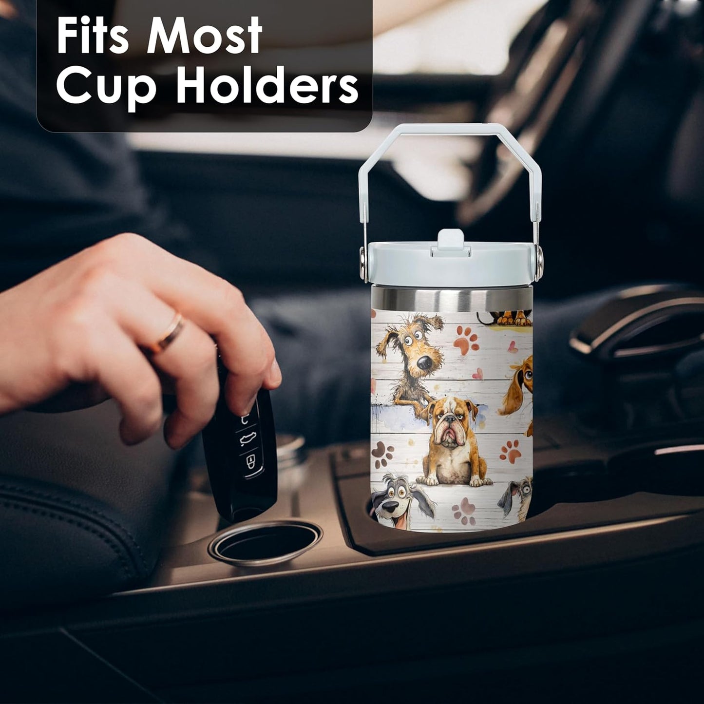 30 oz Peacock Blue Flip Straw Tumbler with Top Handle for Peacock Blue Lover Resuable Vacuum Insulated Flip Top Water bottle for Home Office Car