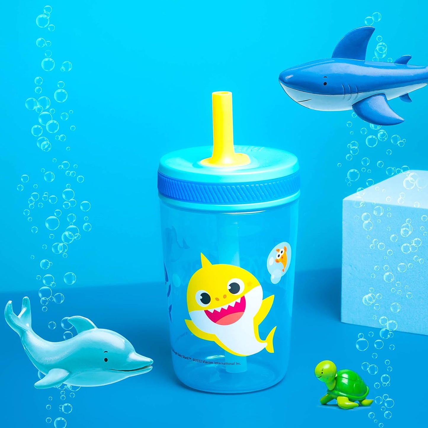 Zak Designs 15oz Bluey Kelso Tumbler Set, Leak-Proof Screw-On Lid with Straw Made of Durable Plastic and Silicone, Perfect Bundle for Kids, 2 Count (Pack of 1) - Colors A