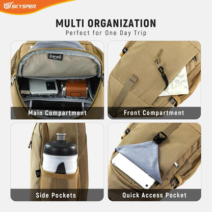 SKYSPER Sling Bag RFID Cross Body Bag Recycled Crossbody Backpack Travel Daypack