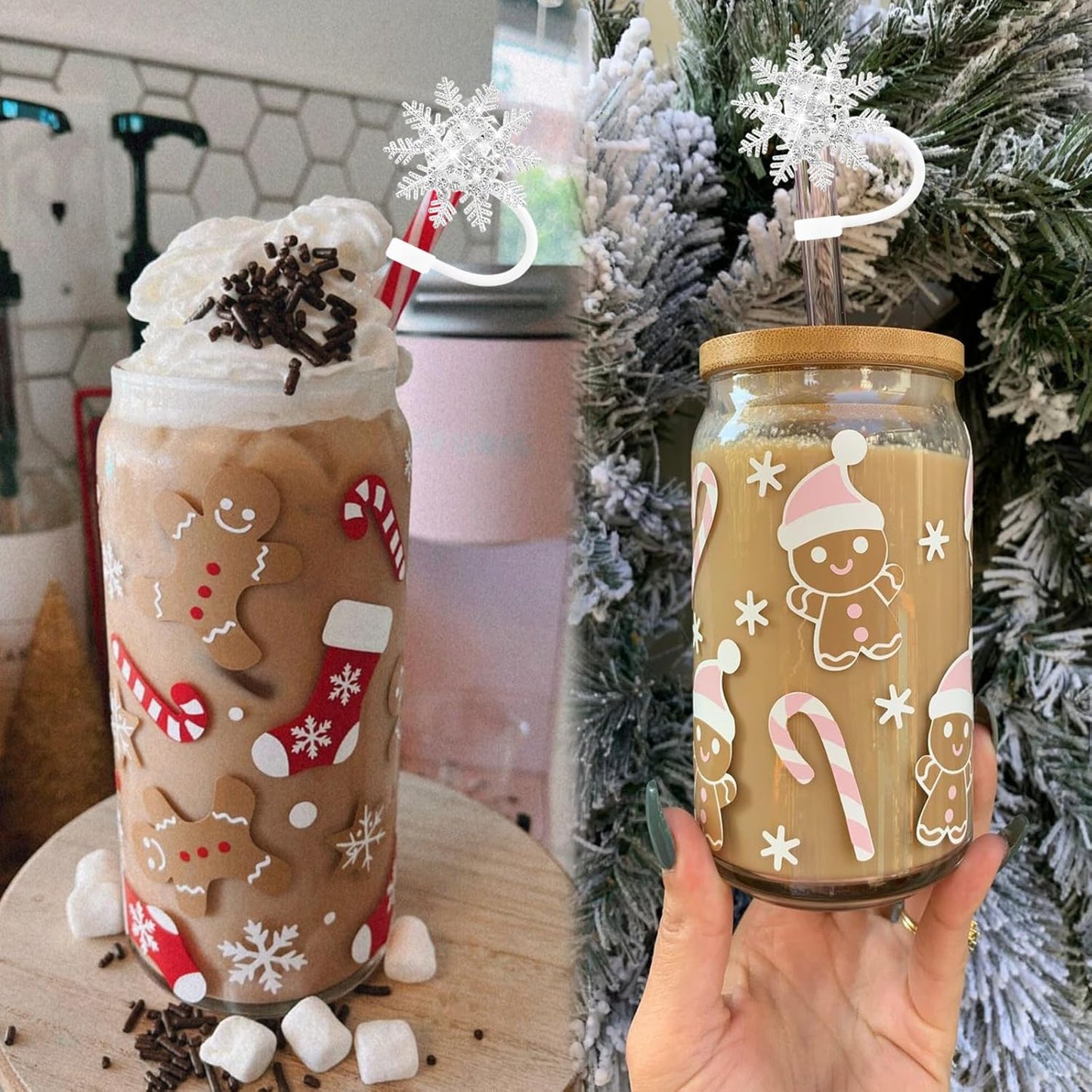 Cute Straw Cover Cap for Stanley Cup Accessories,Bling Straw Toppers for Stanley Tumbler 40&30 oz,Reusable Straws Tips Protectors Compatible with 10mm Straws