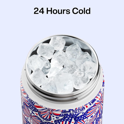 ENCOOL Insulated Water Bottle with Straw Stainless Steel Water Bottle, Leak-Proof, BPA-Free, Double Wall Vacuum Keeps Cold for 24 Hours for Sports, Travel, School (26 oz, Cotton Candy) - Colors A