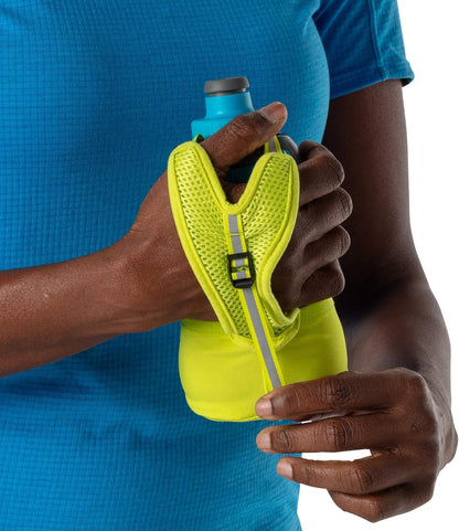 Nathan Running Handheld Water Bottle Adjustable No-Grip Quick Squeeze Lite Hand Strap. Reflective Hydration